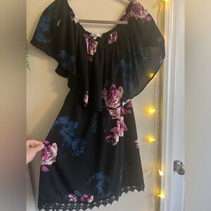 Charlotte Russe Black and Pink Floral Top